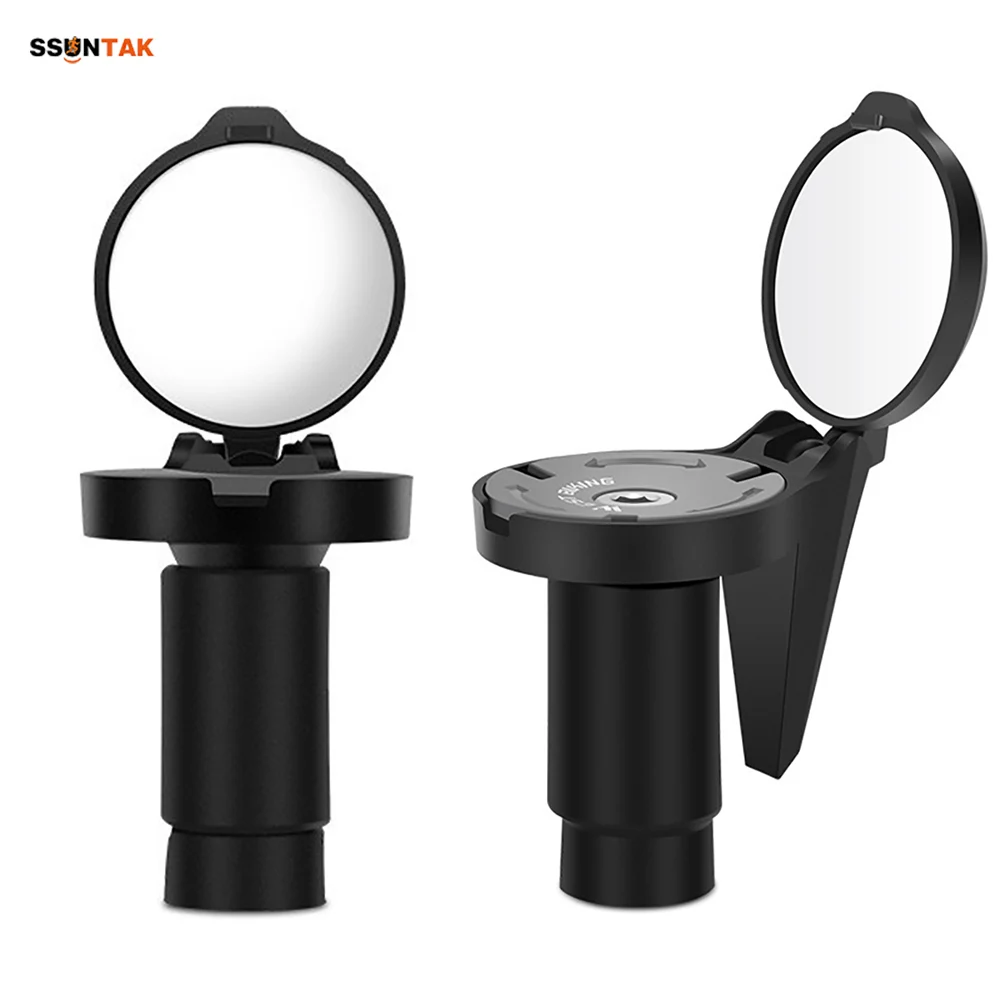 

SSUNTAK Bike Bar End Rearview Mirror,360° Adjustable Wide-Angle Mirror for 16-22mm Handlebar, Road/Mountain Bike Accessories Use