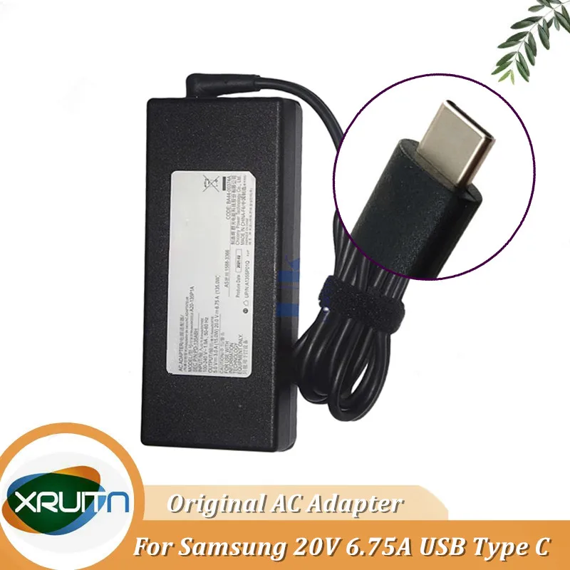 Original 20V 6 75A 135W USB C Type C A20 135P1A AC Adapter Charger for Samsung