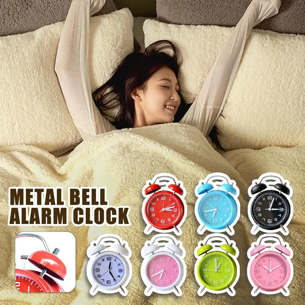 

Metal Alarm Clock Student Dormitory Bedside Clock Travel Accurate Silent Alarm Timing Portable Three-dimensional Clock Digi T8B6