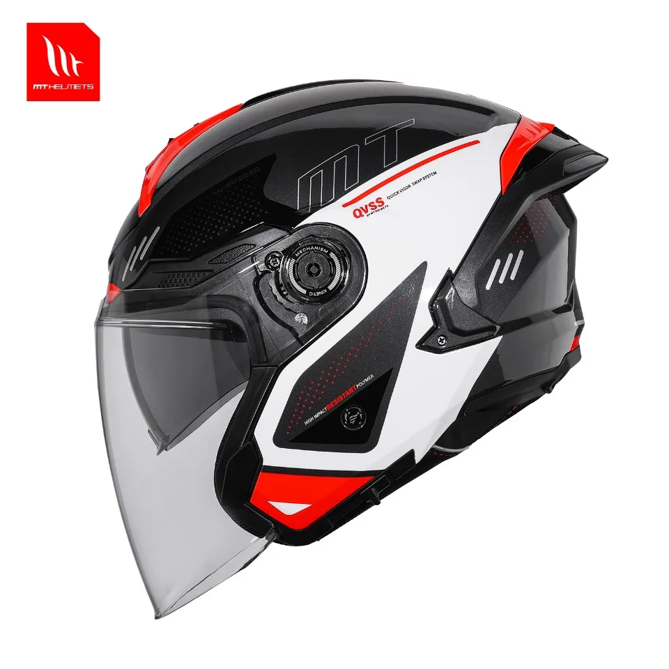 

Motorcycle Helmet New Open Face 3/4 Mt Helmet Spain Cosmo Sv Dual Visors Quick Release Motorcycle Accessories Gloss / Matt