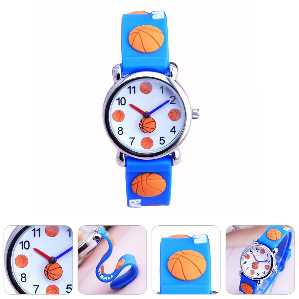 قطعة واحدة من ساعة اليد الكرتونية بنمط كرة السلة خفيفة الوزن وقابلة للتعديل للتعلم #4
