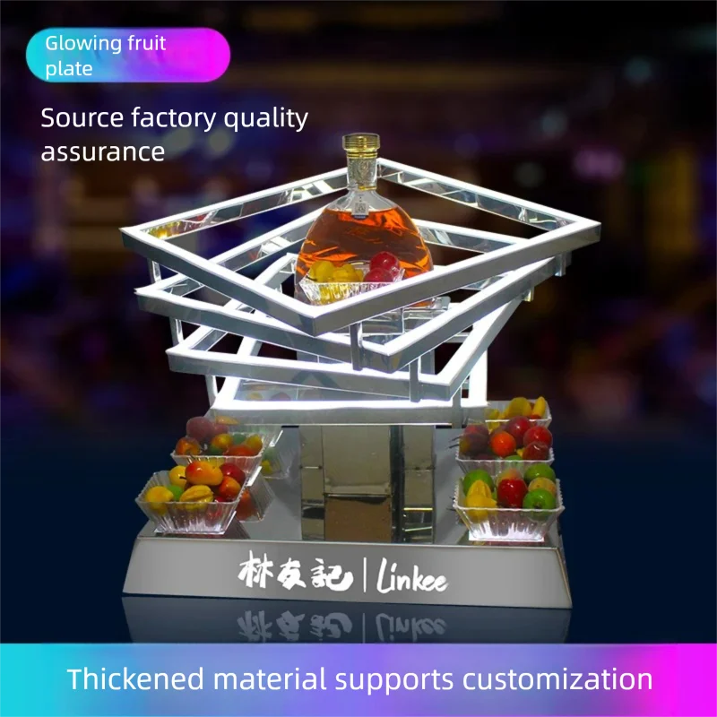 LED Creative Fruit Tray, Special Snack Tray Bar Wine Display Tool, VIP Foreign Wine Display Rack Bar LED Fruit Service Tray