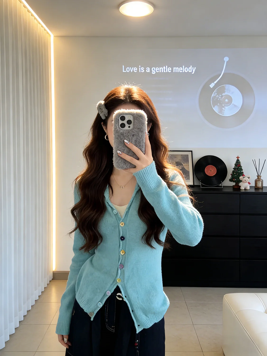 

Корейский женский вязаный кардиган Slim Fit с радужными пуговицами, универсальный свитер-жакет для ранней весны