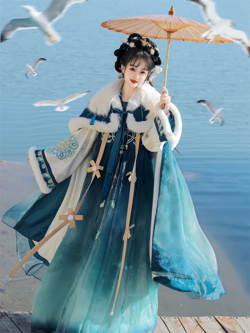 

Hanfu female chest-length Tang-made fairy Han element daily autumn and winter shawl cape