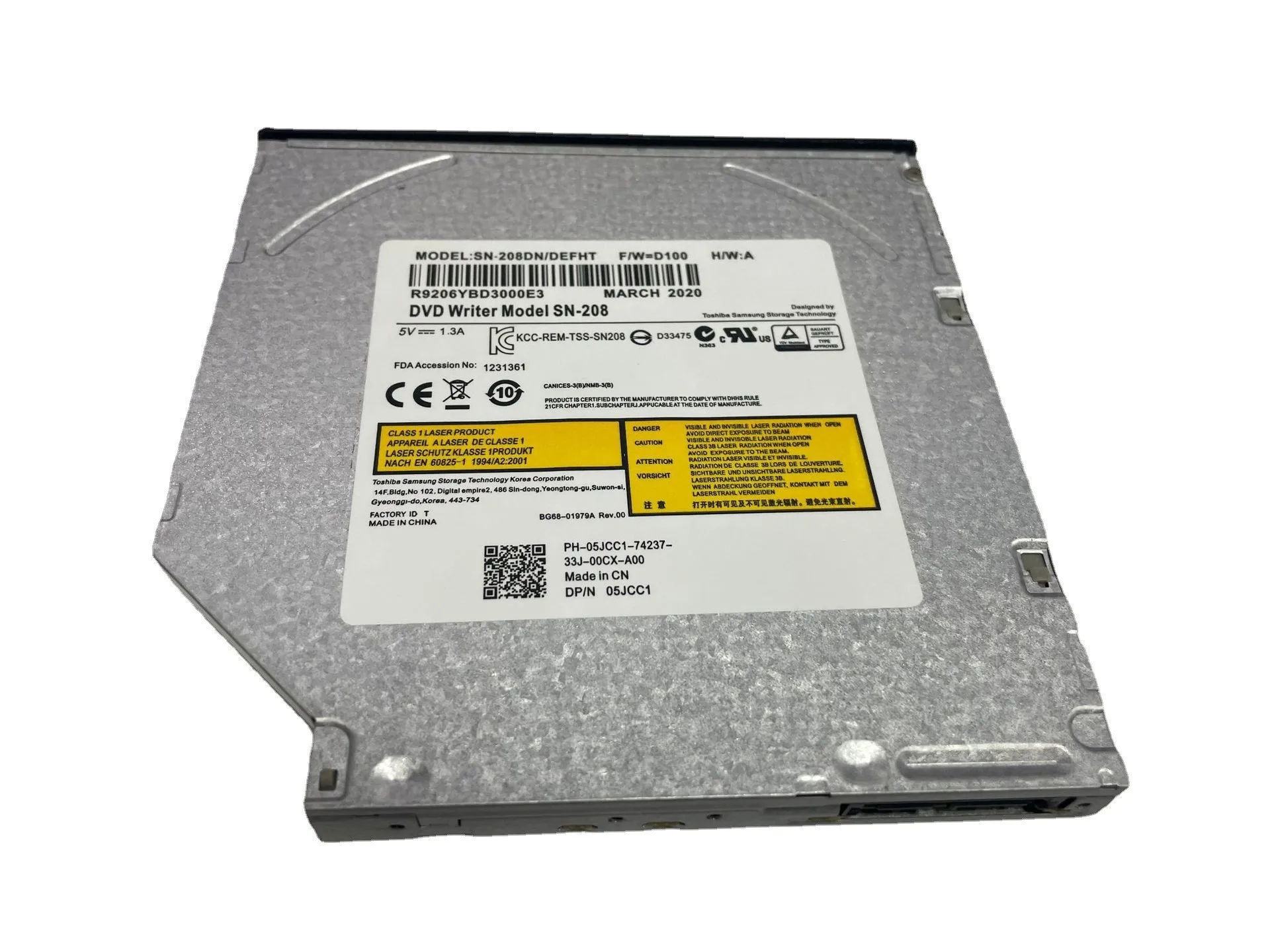 Laptop built-in ultra-thin optical drive 12.7mm recorder for Samsung SN-208 serial port SATA new
