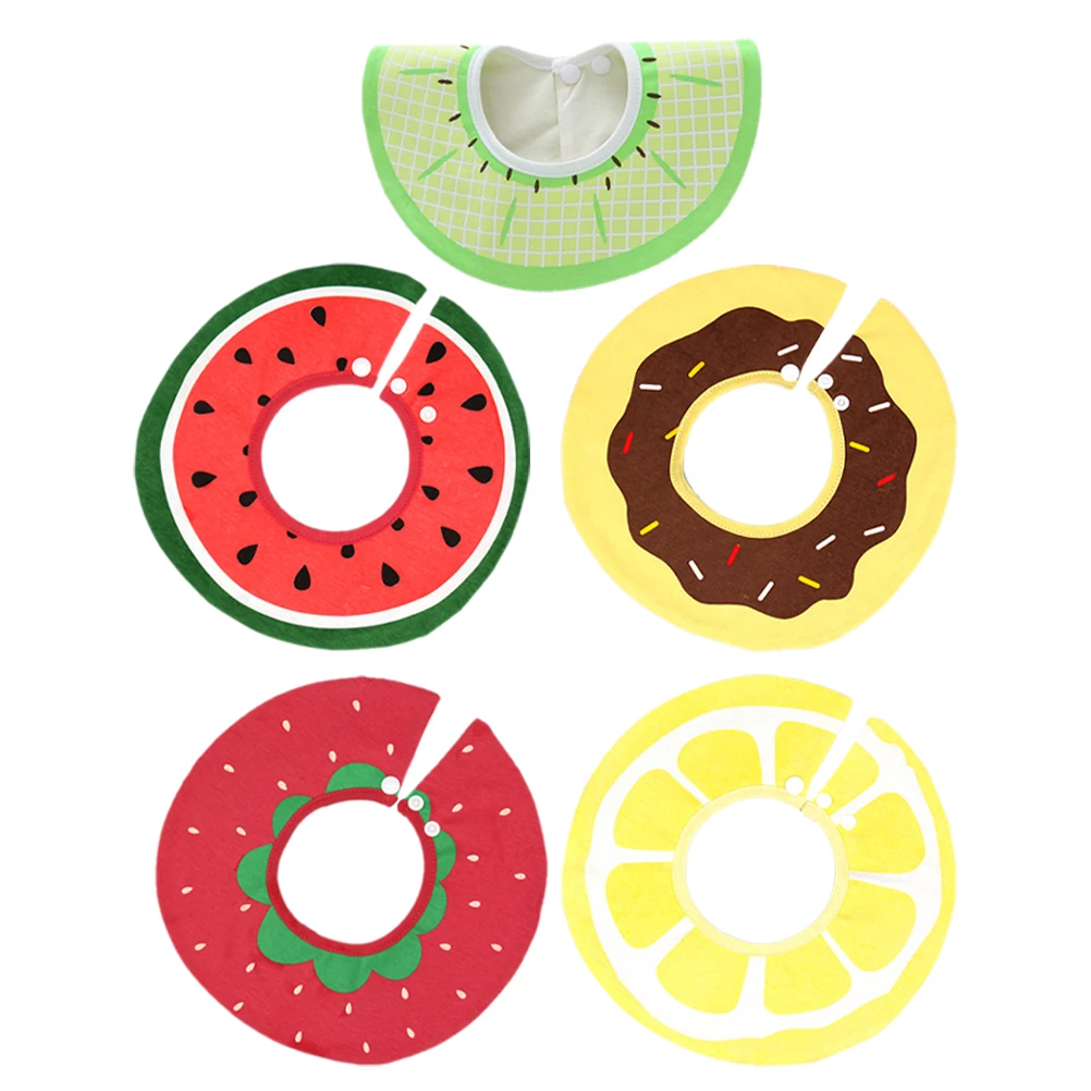 

5pcs Newborn Bibs Cotton Unisex Baby Drool Cloth Rotating Snap Portable Feeding Accessories Absorbent Cartoon