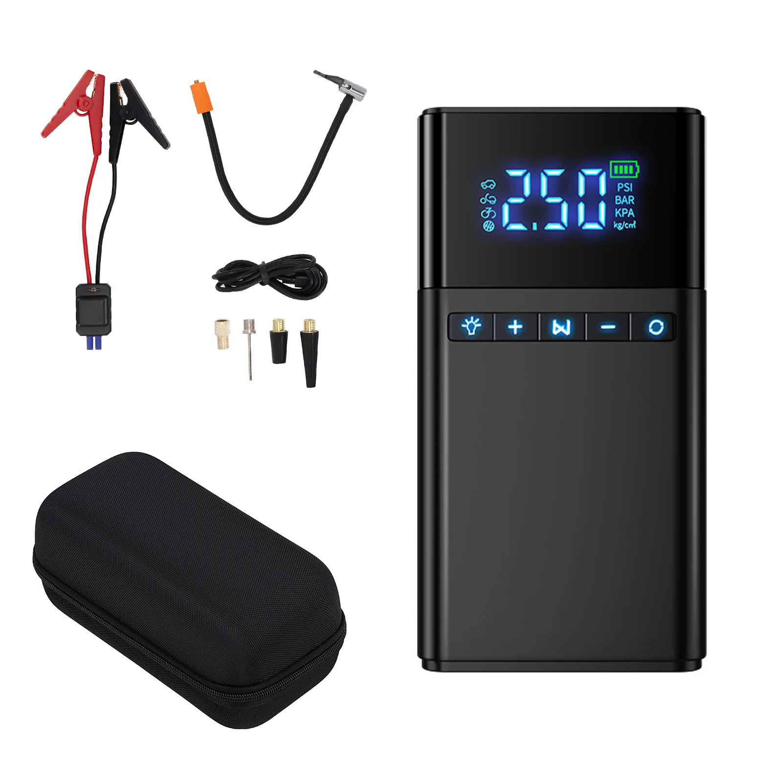 Maxpeedingrods  Super Capacitor  Car Jump Starter Quick Charge with Air Compressor 150PSI 2500A All Gas/5.0L Diesel 12V