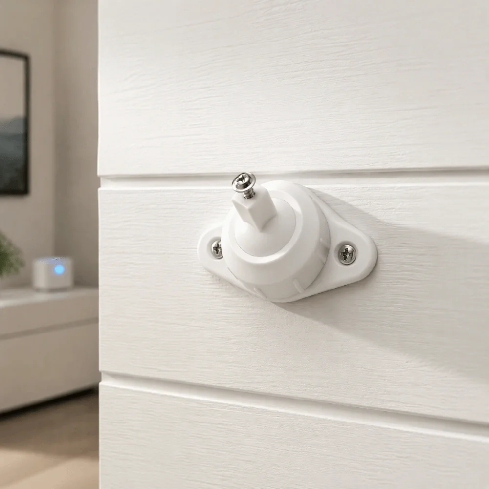 PC PIR Motion Sensor Bracket Adjustable Angle Short Leg Design Infrared Detector Mount Easy Install White