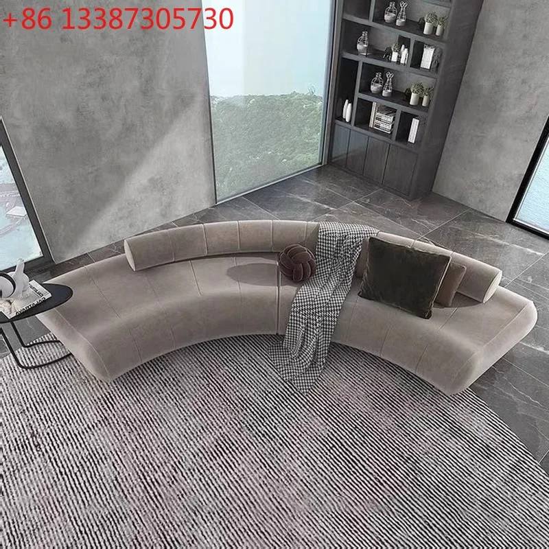 

Современный простой изогнутый комбинированный тканевый диван, роскошный диван для переговоров в скандинавском стиле