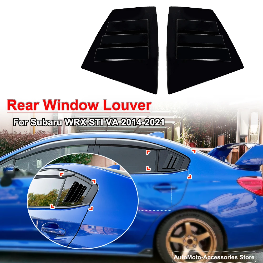 

For Subaru WRX STI VA 2014-2021 Rear Window Louver Car Sticker Modification Glossy Black