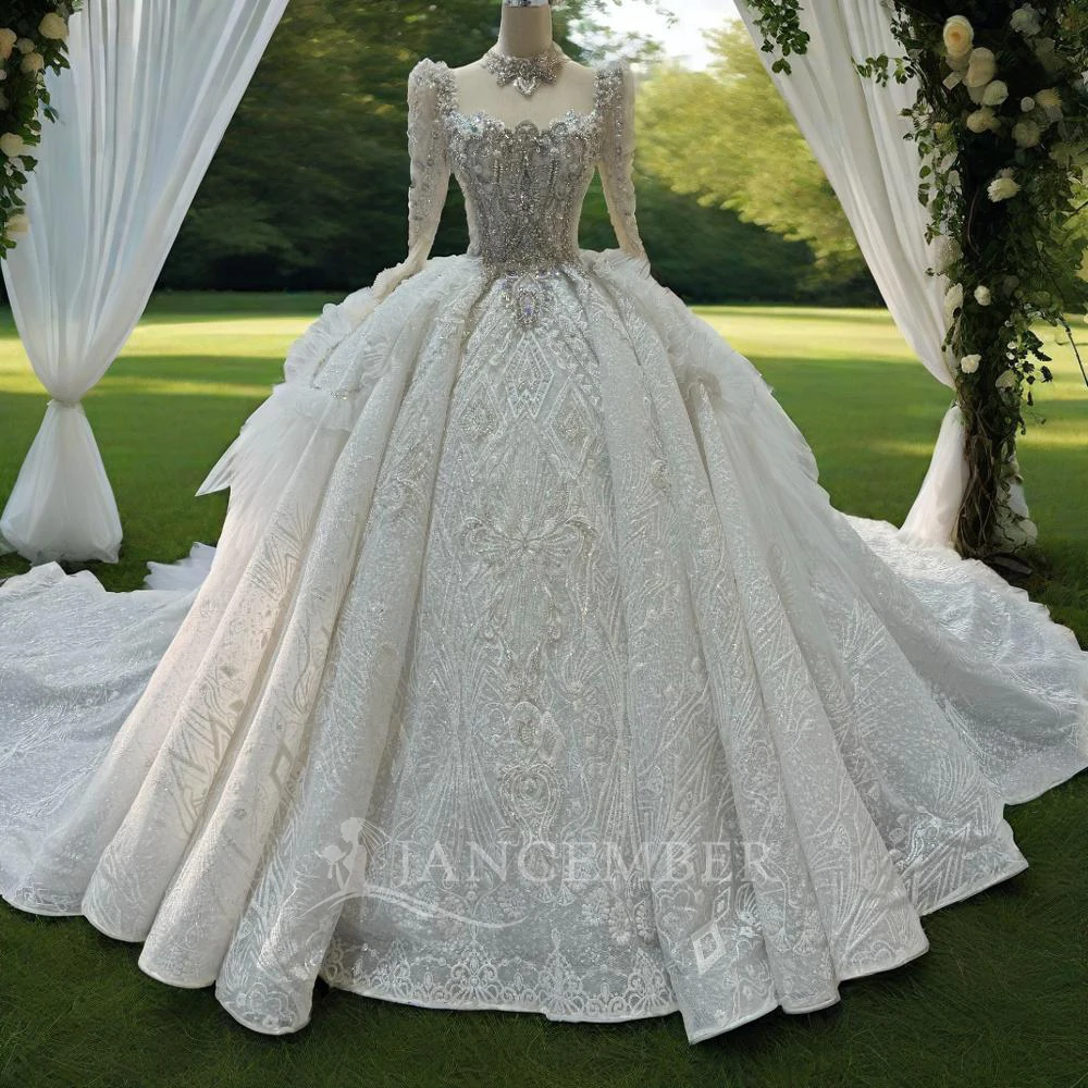 

Jancember New Arrival Gorgeous Ball Gown Wedding Dresses Square Collar Vintage Vestidos De Novia Princess Robe Mariage MN243