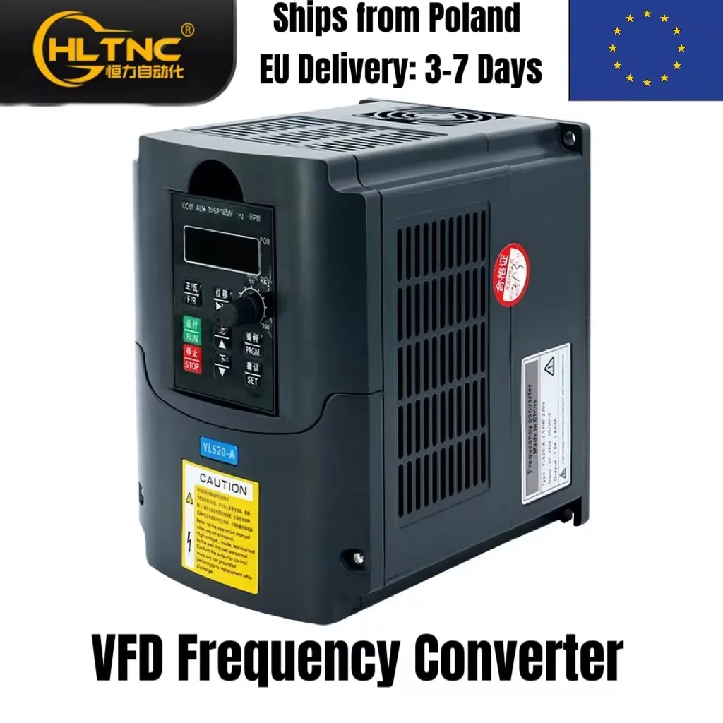 Convertitore di Frequenza VFD Spedito dall'UE 1.5kw 2.2kw Ingresso AC 200-240v Monofase Uscita Trifase 400hz