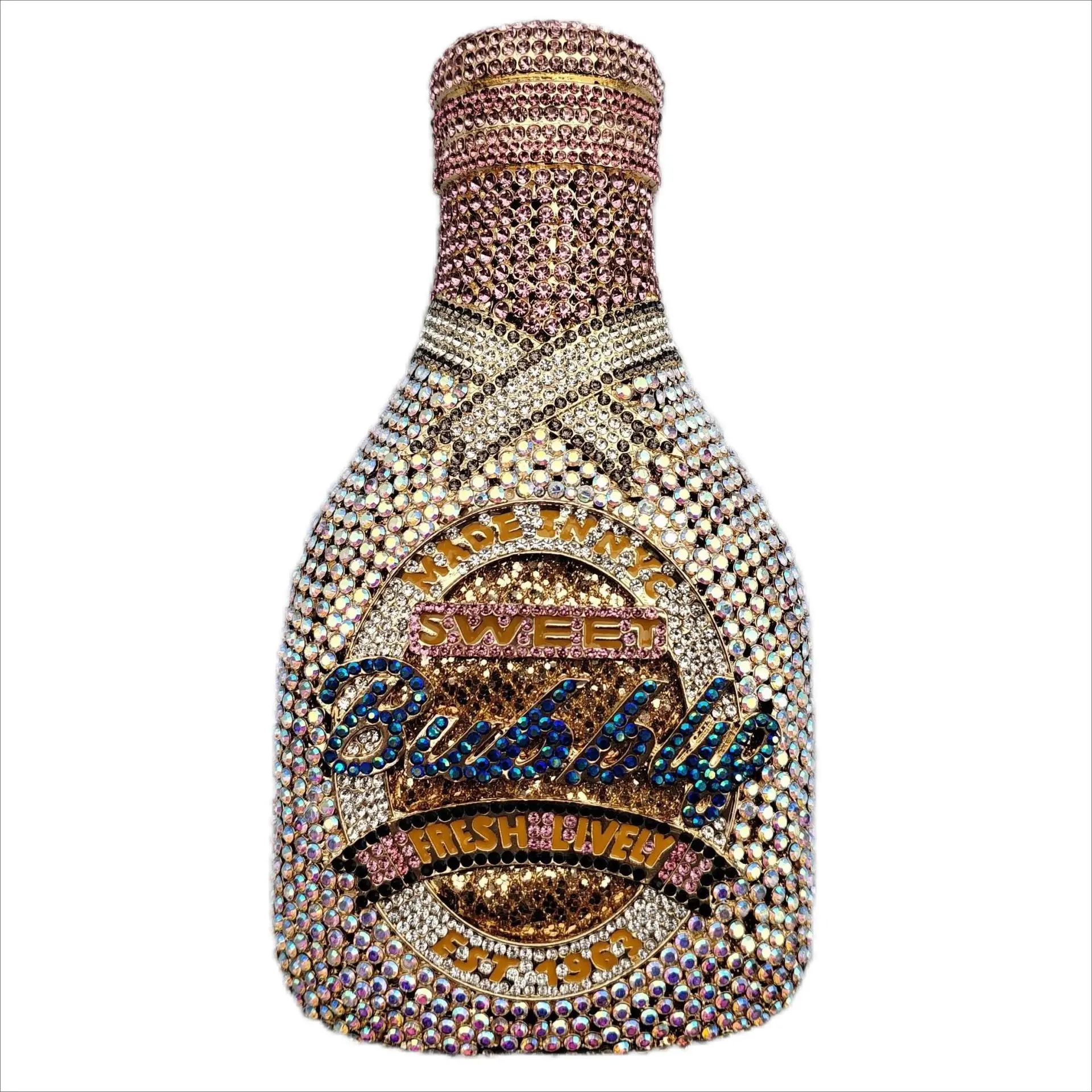 

Lady Champagne Bottle Evening Clutch Bag Women Crystals Evening Handbags Wedding Party Day Clutches Cocktail Minaudiere Purses