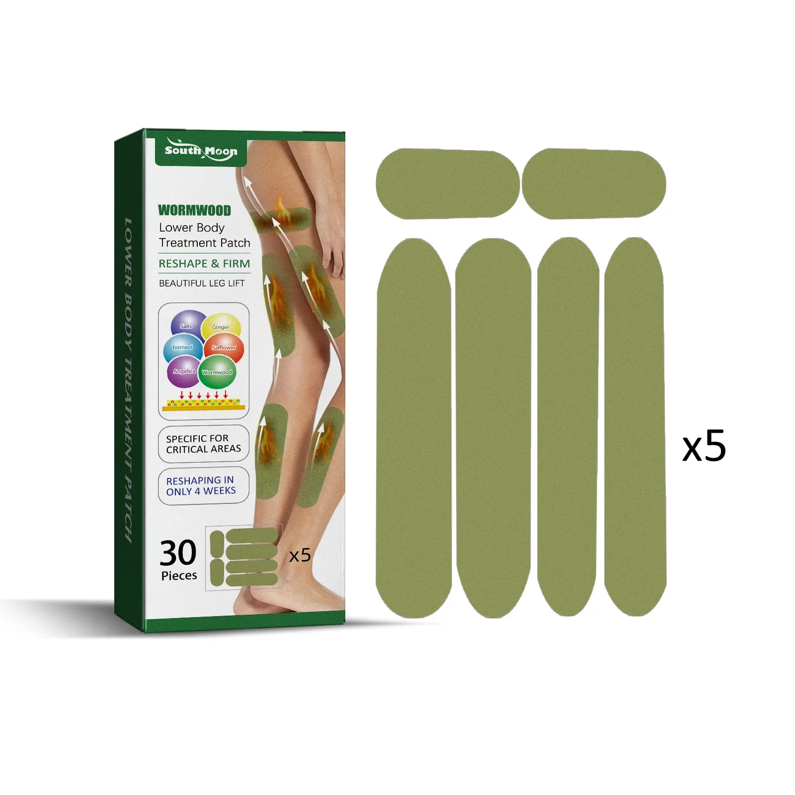 Wormwood Leg Slimming Patch Thigh Shaping Tightening Firming Muscle Thin Lower Body Fat Burn Anti Cellulite Leg Lifting Stickers