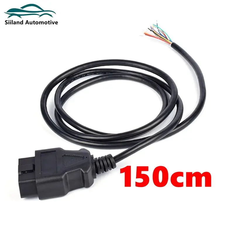 OBD2 16Pin Male Plug Connector For ELM327 Extension Adapter OBD Cable OBDII EOBD ODB2 16 Pin OBD 2 Adaptor Opening Male Cable