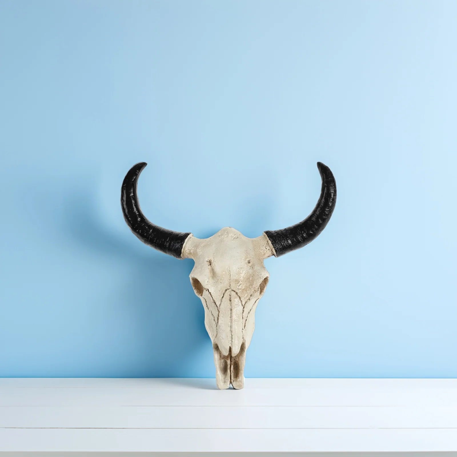 ثلاثية الأبعاد جمجمة البقرة جدار ديكور الثور رئيس الراتنج الحيوان المنزل الفن جبل الأيل النحت لهجة غرفة المعيشة الفريدة #2