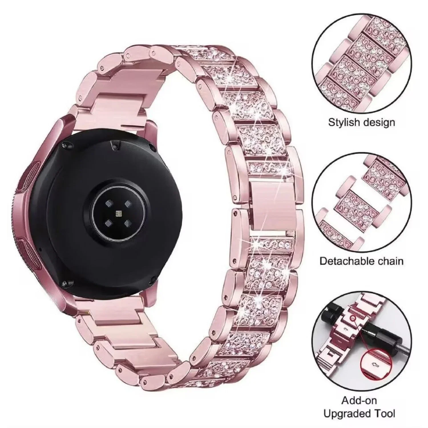 18mm 20mm 22mm Diamond Strap For Garmin Forerunner 55 158 165 245 255 265 Bling Band For Garmin Approach J1/Venu 2 3 4 41mm 45mm