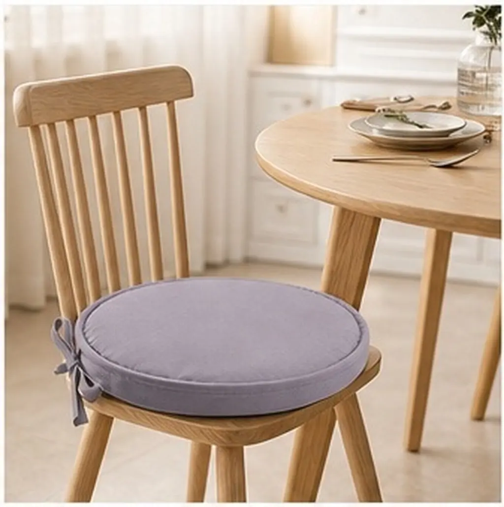 1Pcs Round Seat Cushion for Chair Dining Room Stool Desk Car Home Office Decoration Premium Sponge Polyester Material Light Grey