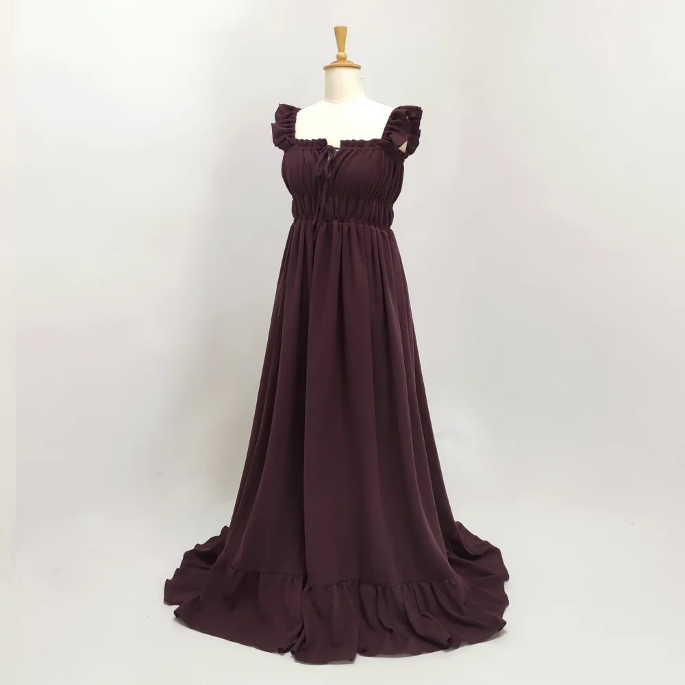 Umstandskleid aus Baumwolle, weiches, bequemes Kleid, plissierte Umstandskleider für Babypartys, Kleid für Fotoshooting, schwanger