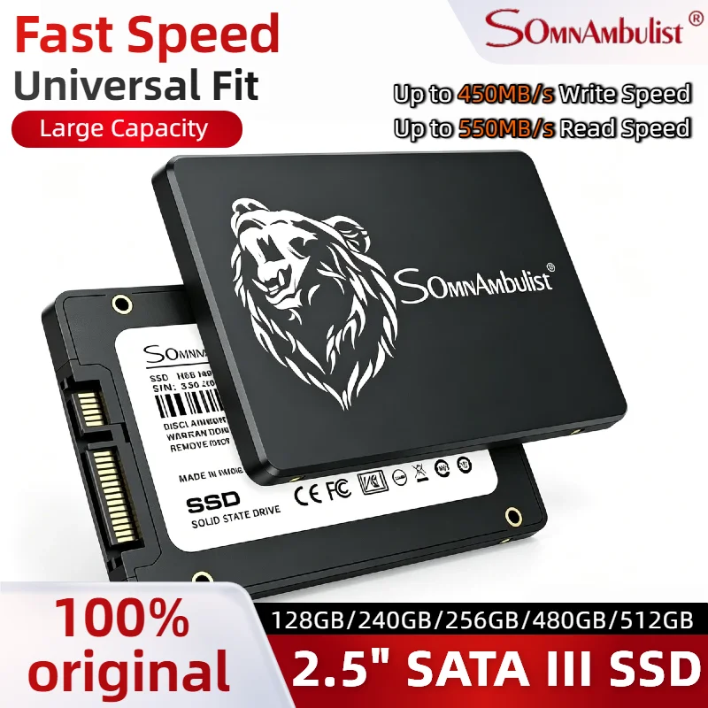 

SomnAmbulist Solid State Drive 2.5 Inch SATA3 Internal SSD 128GB 240GB 256GB 480GB 512GB 960GB Multiple Capacity for Laptop PC