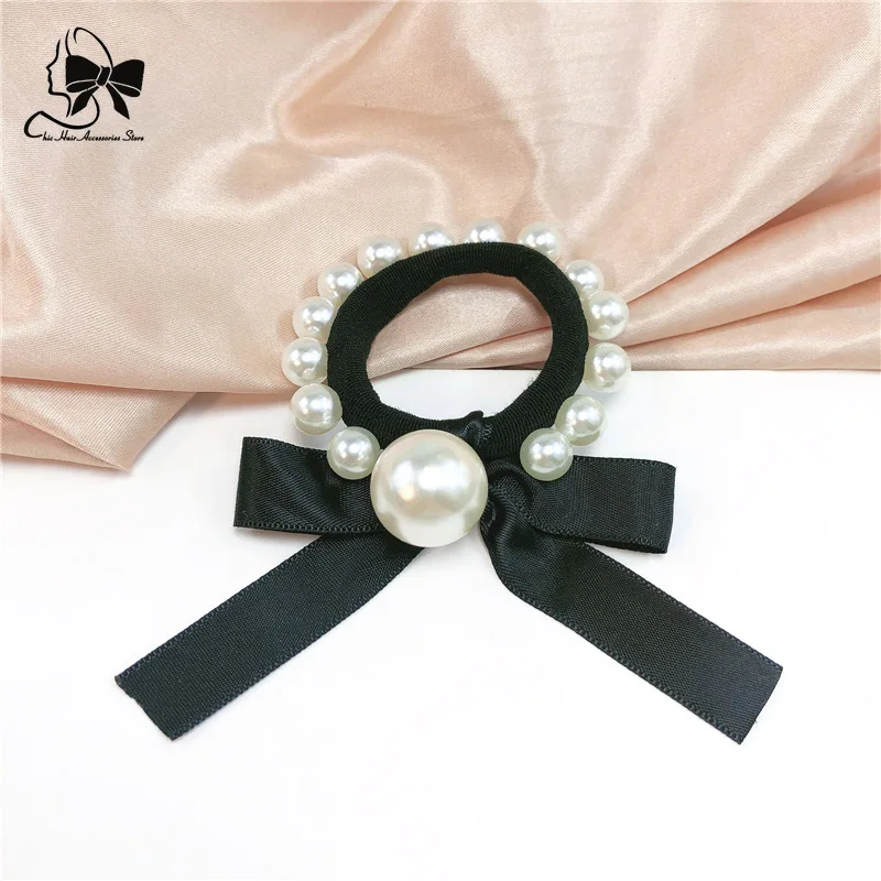 2022 Woman Big Pearl Hair Ties Hairband Scrunchies Girls Ponytail Holders Rubber Band Hair Accessories резинки красивые 스프링머리끈