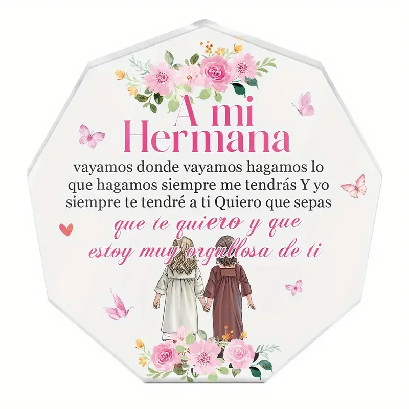 1pc Decor Spanish Nonagon Acrylic Sign - 