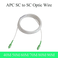 SC APC to APC Fiber Optic Wire Single-mode Single-core Indoor Extension Optical Cable Simplex Patch Cord 40M/50M/60M/70M/80M/90M