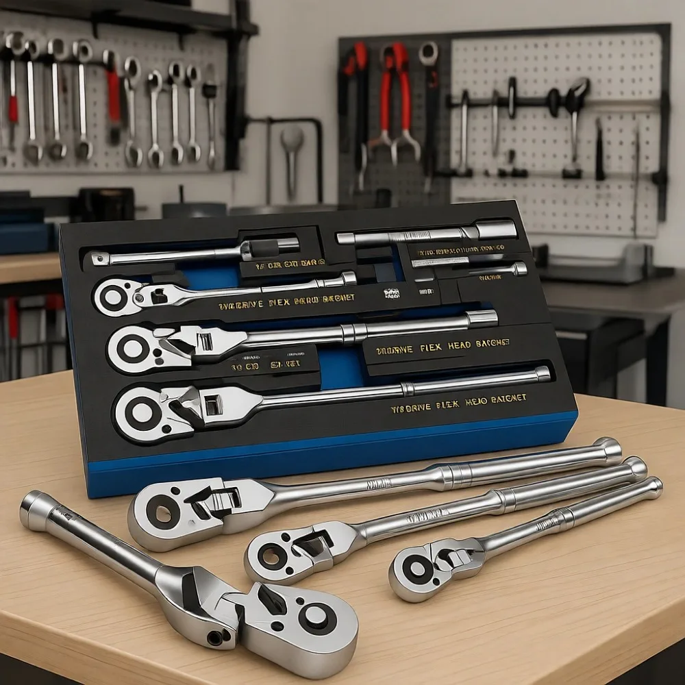 

Набор из 6 шарнирных трещоток с головками 1/4, 3/8, 1/2 дюйма, 72 зуба, 180 градусов, быстросъемные, с гибкой рукояткой и удлинителем