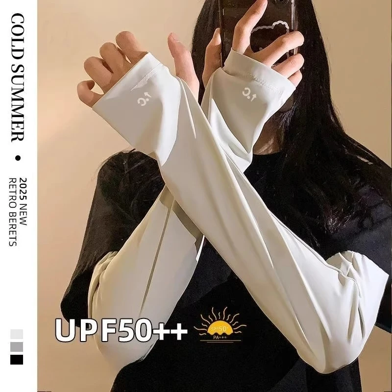 New Sunscreen Ice Sleeves for Women, Summer UV Protection, Ice Silk, Loose & Thin, High Appearance Value Sunscreen Arm Sleeves image 4