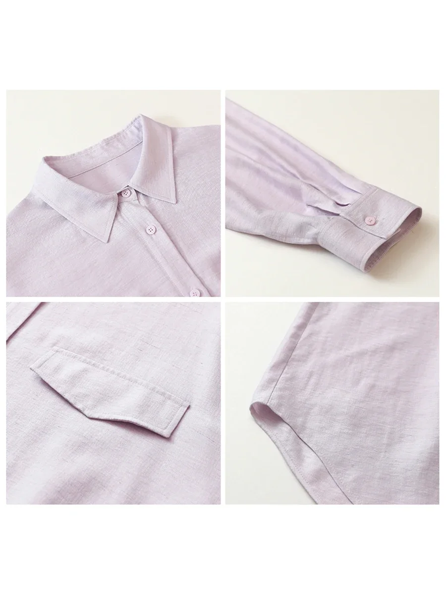 شيك فين النساء قمصان رقيقة الصلبة واحدة الصدر طويلة الأكمام فضفاضة التلبيب معطف الإناث البلوزات الربيع الصيف 2025 الملابس