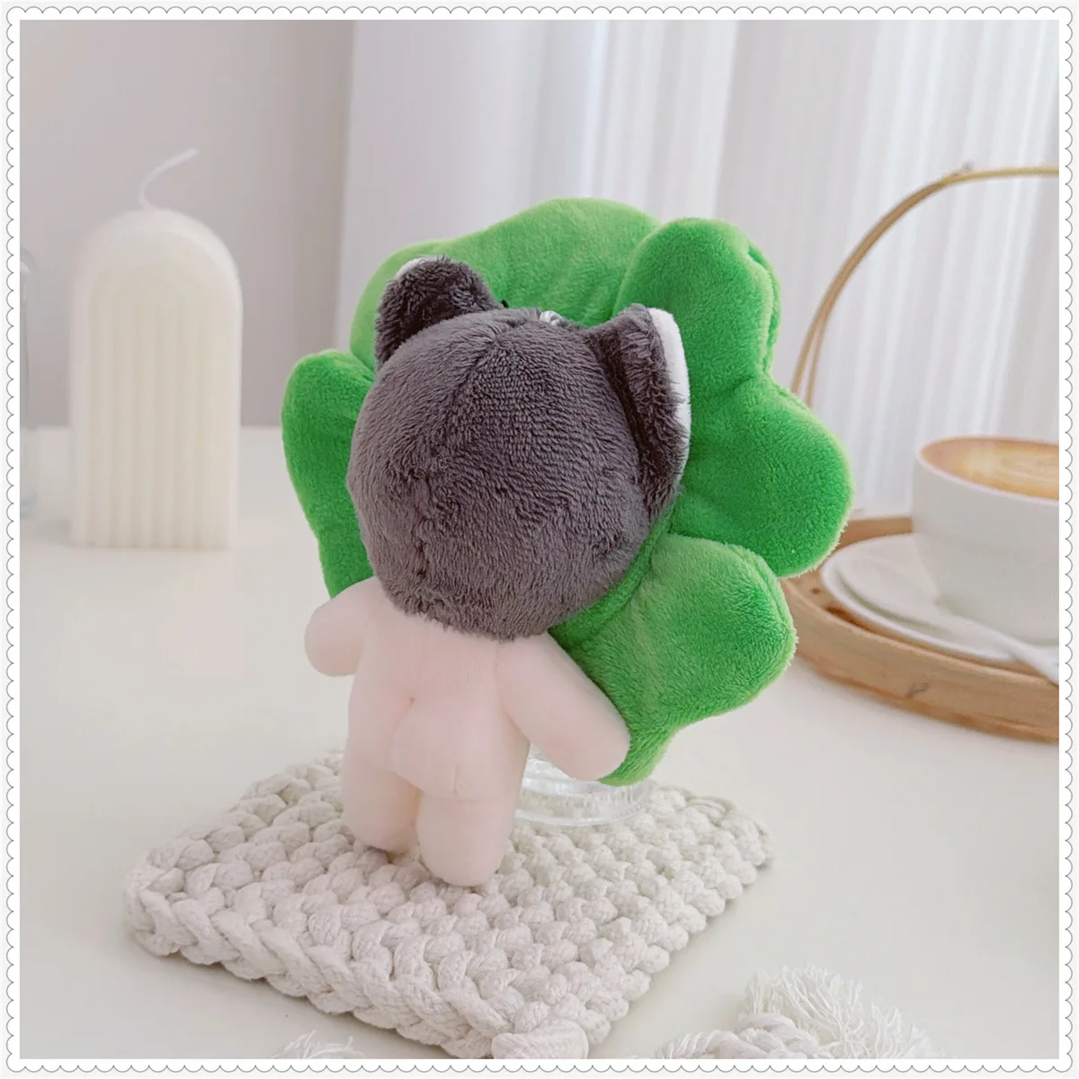 10-17cm Kawaii Mini Idol Doll Clothes Cartoon Cute Four Leaf Clover Headband Hat Plush Doll Clothes Accessories Toys Gifts