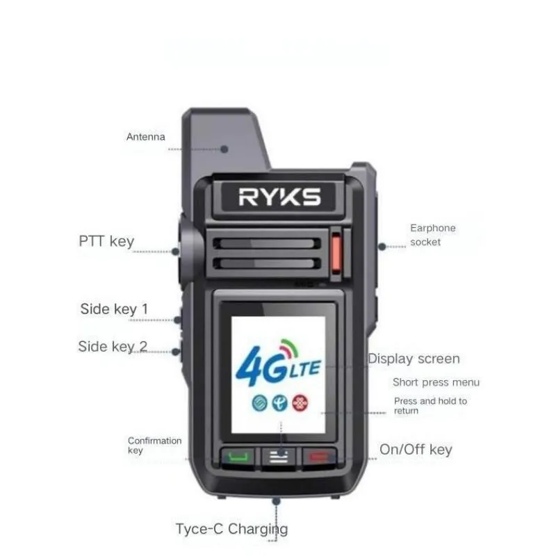 Walkie Talkie 5000Km Long Talk Range 4G Lte Poc Network Radio Sim Card Walkie Talkie