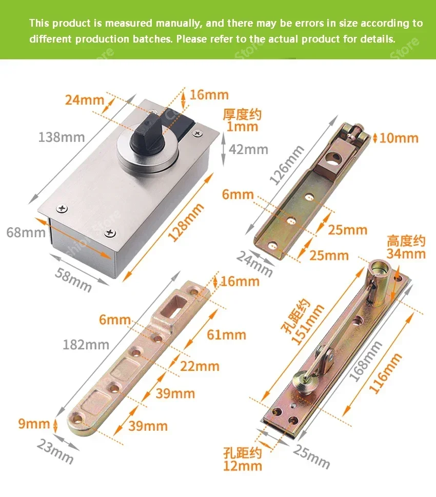 For Heavy Duty Door Pivot 360 Degree Rotary  Hinge   Stainless Steel Hardware Up And Down 1 Set Load weight 400KG