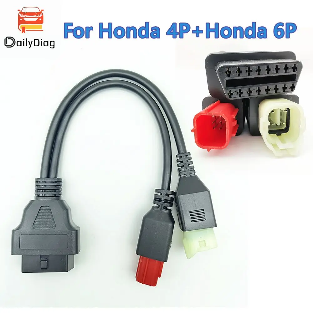 

Для мотоцикла Honda диагностический кабель 4P + 6P разъем OBD2 кабель для мотоцикла OBD 2 удлинительный кабель разъем OBD2