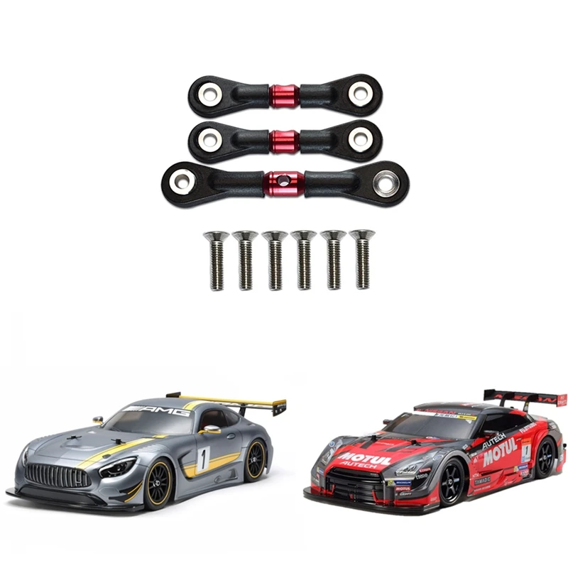 3 pezzi sterzo asta di collegamento servo asta per Tamiya TT-02 TT-02T TT02 TT02T 1/10 RC auto parti di aggiornamento accessori