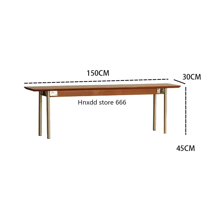 Medieval style solid wood dining table household retro rectangular stainless steel small apartment dining table and chairs