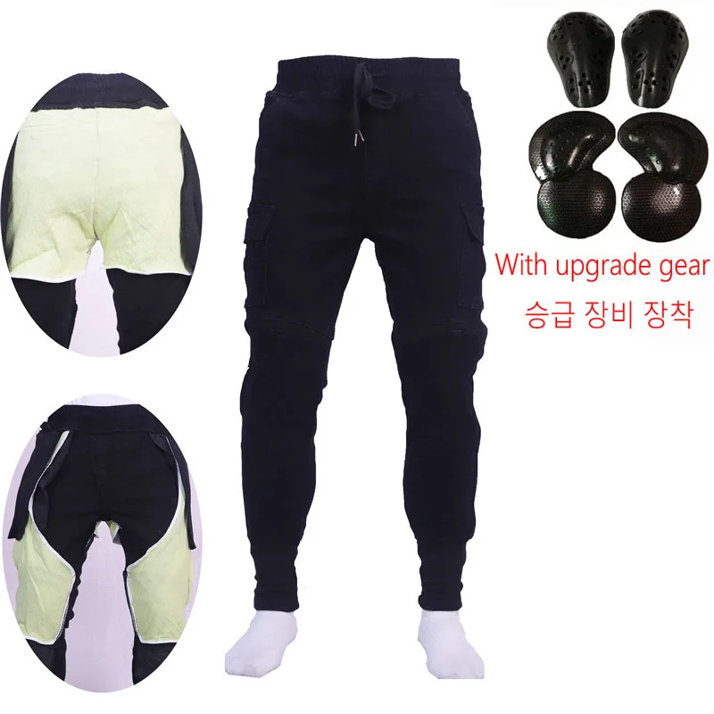 

Мотоциклетные джинсы-брюки | Мягкая эластичная вставная шестерня | Износостойкий огнеупорный защитный слой из кевлара на бедрах и коленях