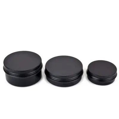 10g 15g 50g 60g Leere Schwarz Aluminium Creme Jar Topf Nail art Make-Up Lip Gloss Kosmetik DIY Reise Metall Tee Süßigkeiten Dosen Behälter