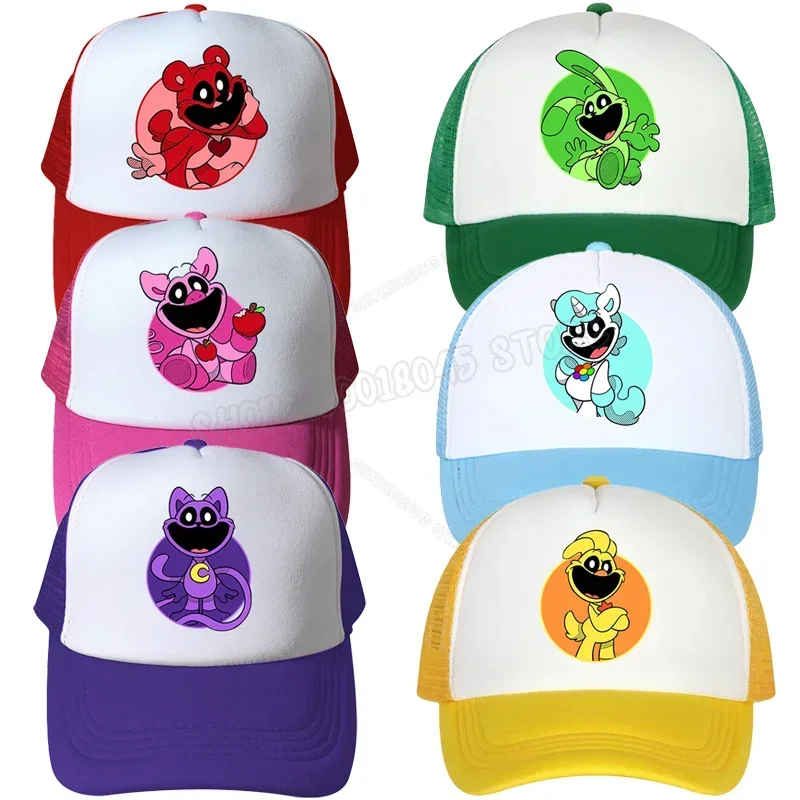 Smiling Critters Baseball Cap Girls Women Hip Hop Catnap Bear Hat Adult Summer Sunhat Parent-child Outdoor Sport Shade Cap Gift