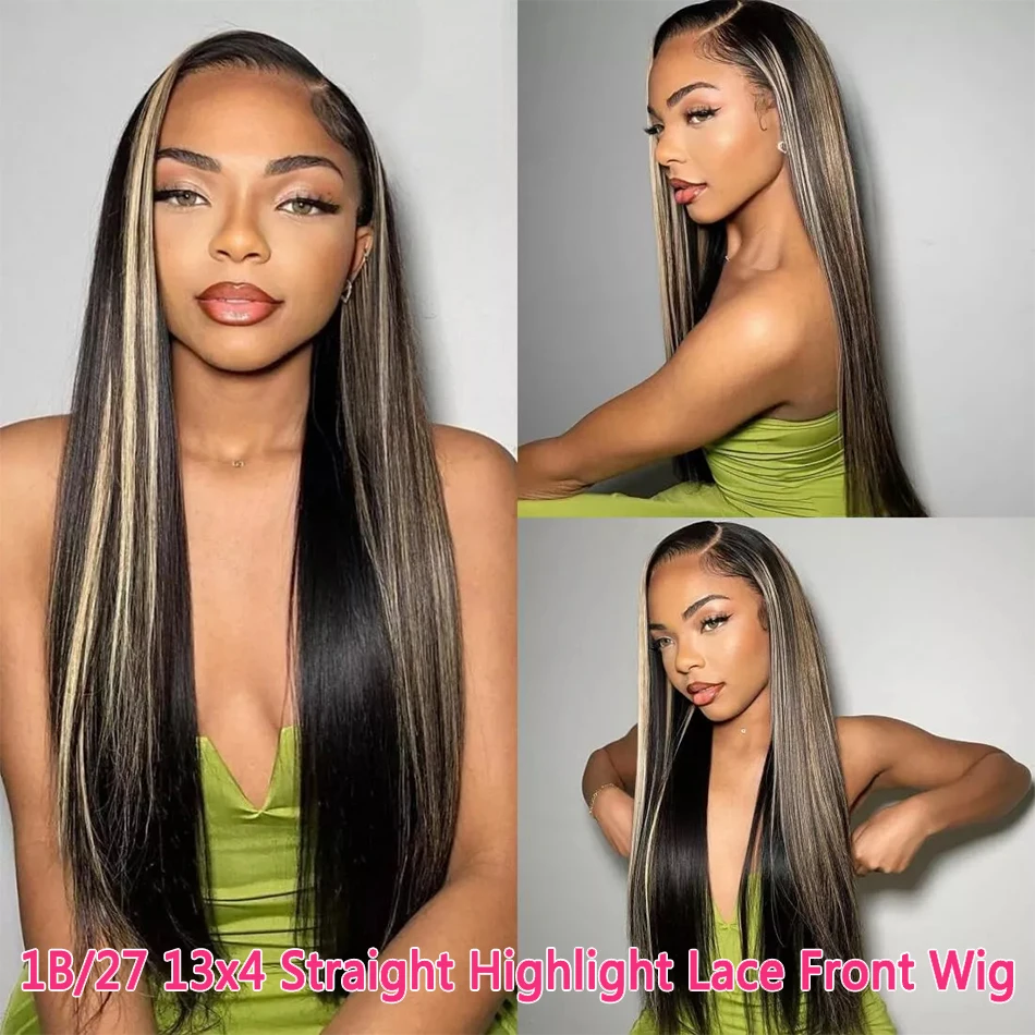 1B/27 สีบลอนด์วิกผมผมมนุษย์ 13x4 ตรงลูกไม้ด้านหน้าวิกผมผมมนุษย์บราซิล Remy Ombre สีวิกผมสําหรับผู้หญิง