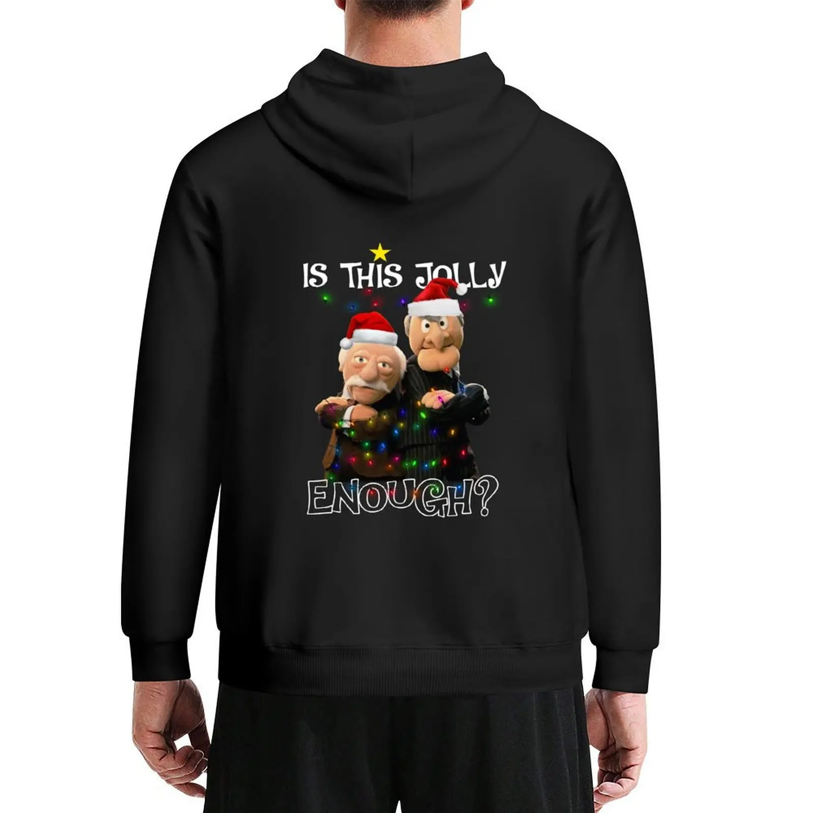 

Funny Statler And Waldorf Grúmpy Is This Jolly Enough Lights Christmas Casual Mens Cotton Printed For Women Adults Gift I Hoodie