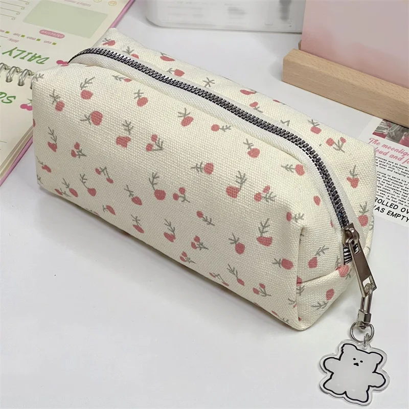 

Chic Floral Pencil Case Student Girl Aesthetic Flower Pencil Bag Large Capacity Stationery Storage Bag School Supplies