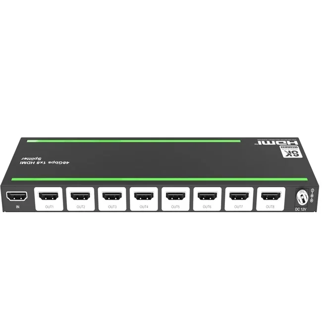 48Gbps 1x8 HDMI Splitter 1 in 8 Out 8K 8 Port HDMI Splitter for TV Monitor
