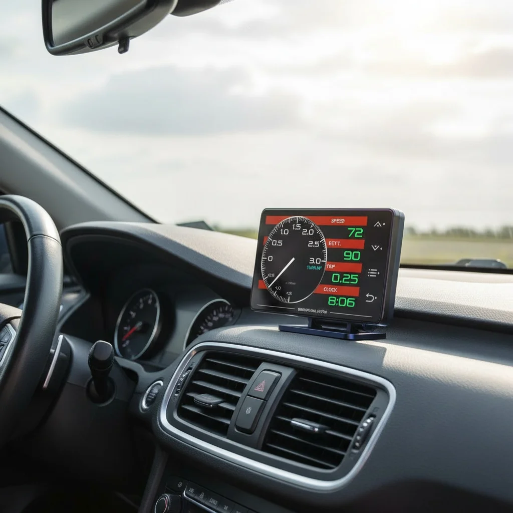 XS HUD ヘッドアップディスプレイ ゲージ 水温 ターボチャージャー オイルプレッシャー オイル温度 G値 ジャイロスコープ LCDディスプレイ ユニバーサル