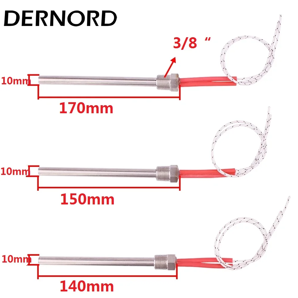 DERNORD 220V Pellet Stove Igniter Hot Rod Heating Tube 10*140/150/170 mm 3/8