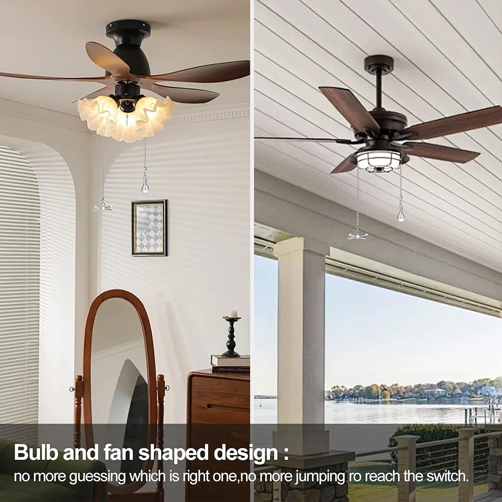 مروحة السقف لمبة تمديد سلسلة مطرز الكرة تمديد سلسلة معدنية اضافية طويلة سحب داخلي الحبل موسع لتركيبات الإضاءة