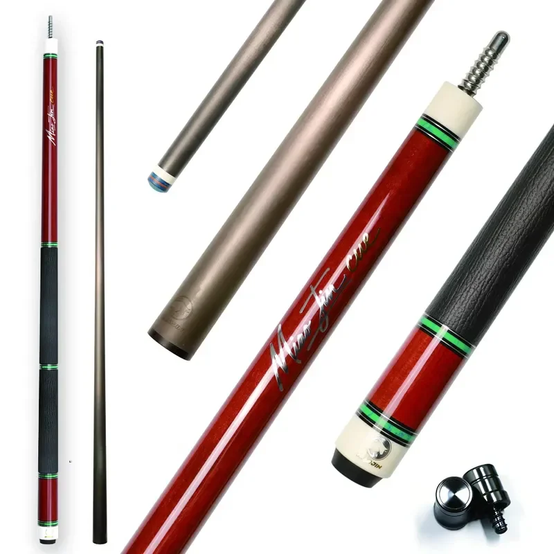 High Quality 2-Piece 1/2 Split Carbon Fiber Shaft Pool Snooker Nine-ball Ball Arm Break Cue Radial Joint 19oz Adjustable