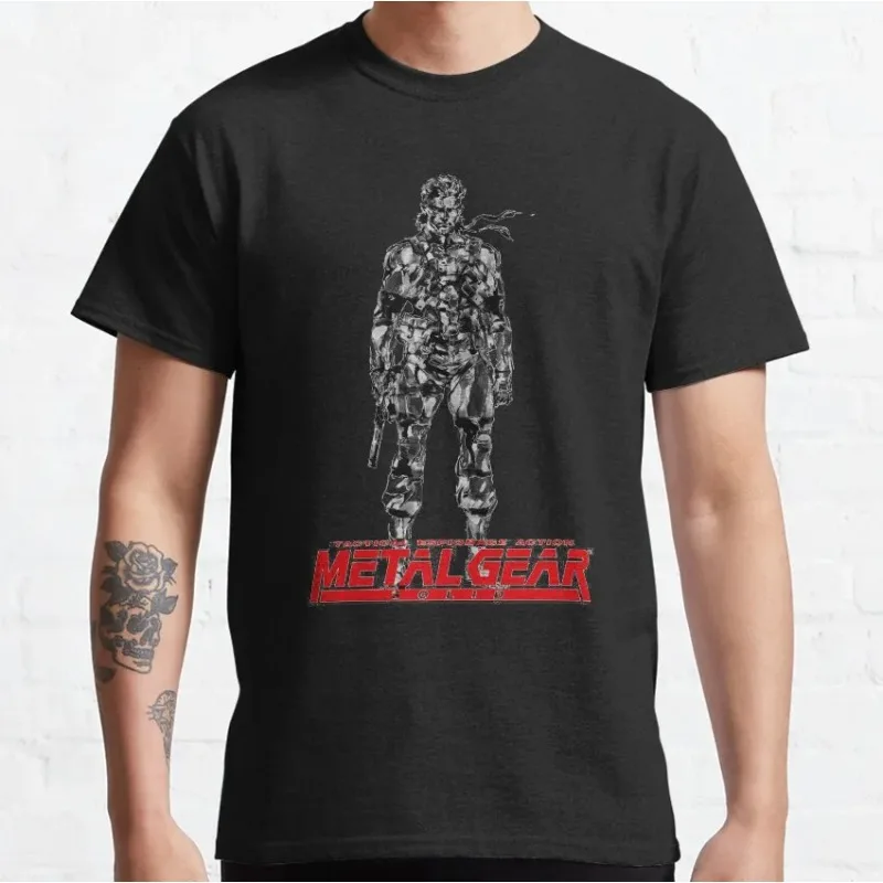 

2025 new model MGS2 GEAR SOLID 2SONS OF LIBERTY Kojima Productions Solid Snake Foxhound Game T-Shirt for Men1 Graphic T Shirts