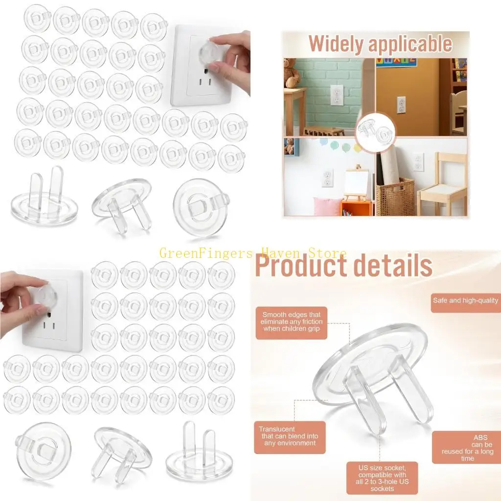 F68D 200Pcs Clear Socket Protector Plastic Plugs Replacement Safety Outlet Plug Cover