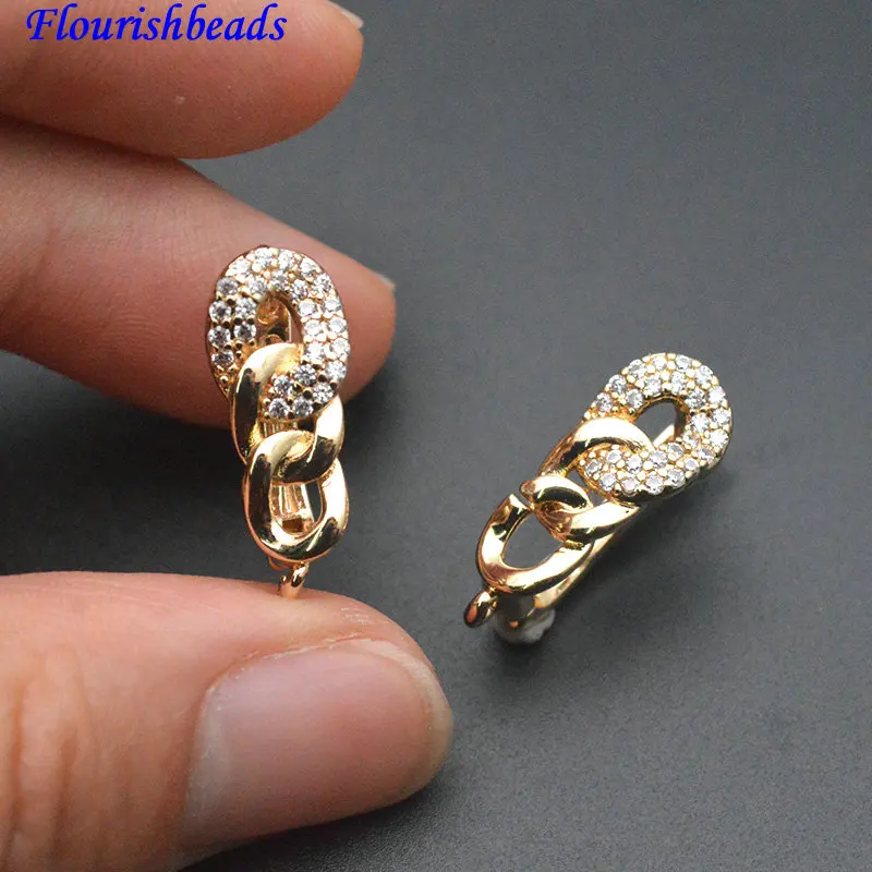 30pc تصميم جديد جودة عالية تشيكوسلوفاكيا معبد سستة الشكل Shvenzy القرط هوك المشابك #4